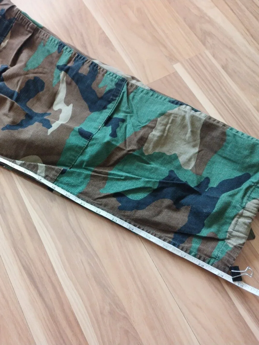 US Military Woodland Camouflage BDU Trousers Hot Weather Ripstop Sz Medium Short